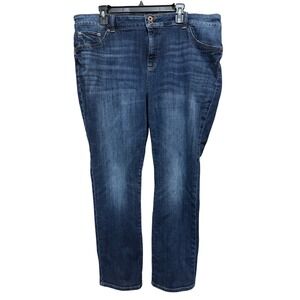 Lucky Brand Emma Straight Leg Jeans Womens Plus 20W Dark Wash Denim PILLING